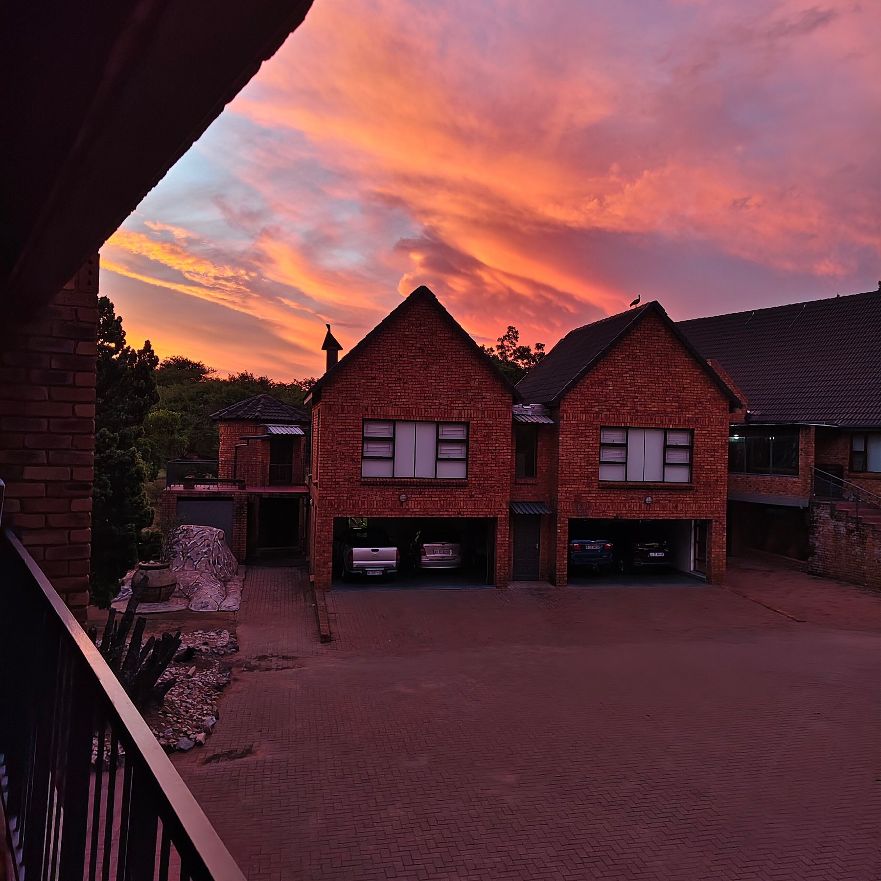 Sunset over the house