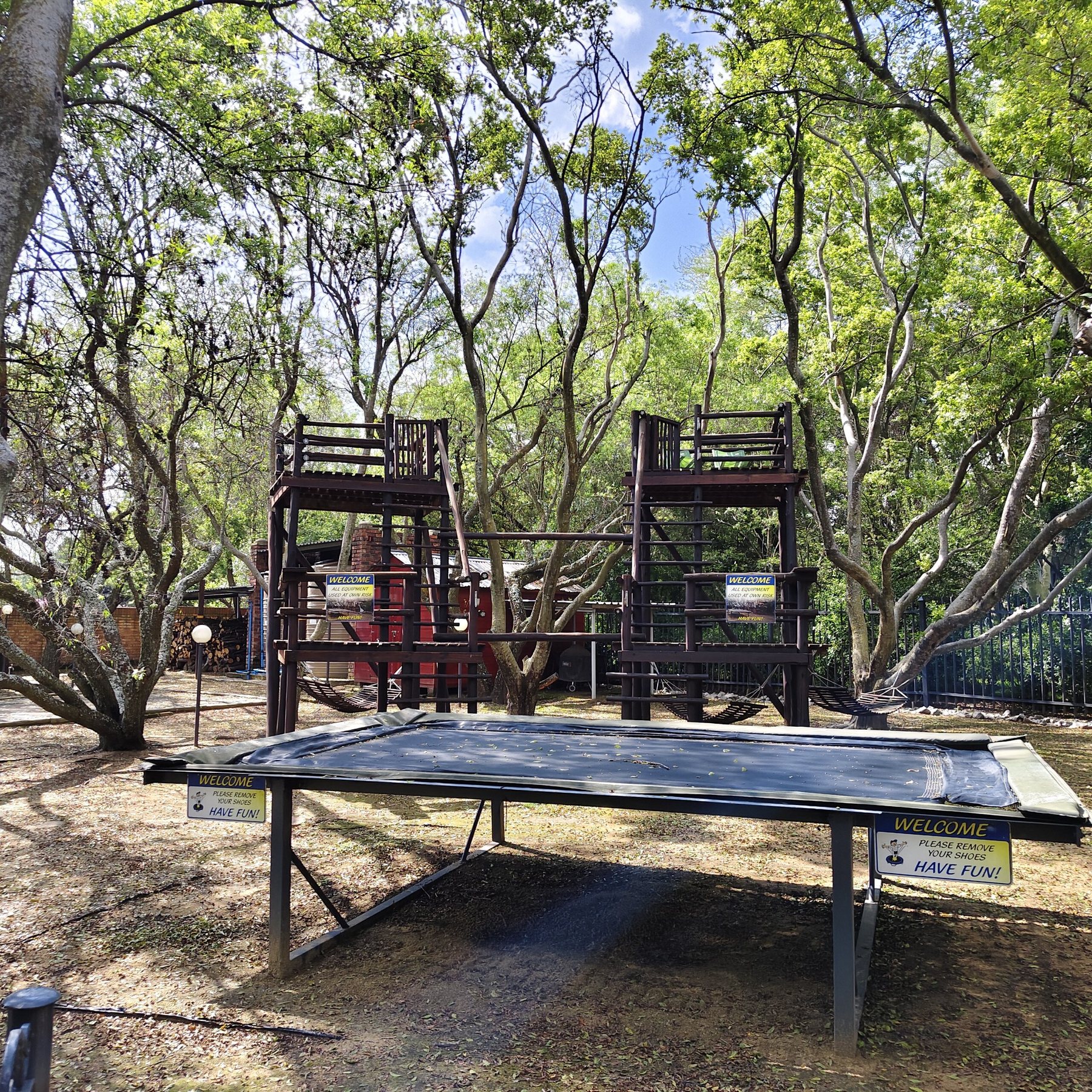 Trampoline and play deck